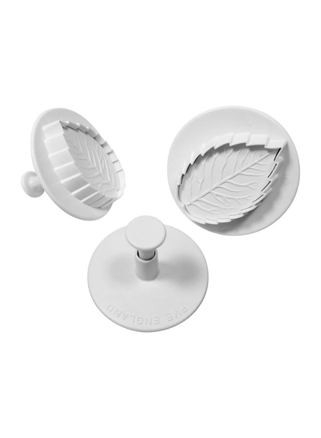 PME 3-Piece Rose Leaf Plunger Cutter Set White - Image 1
