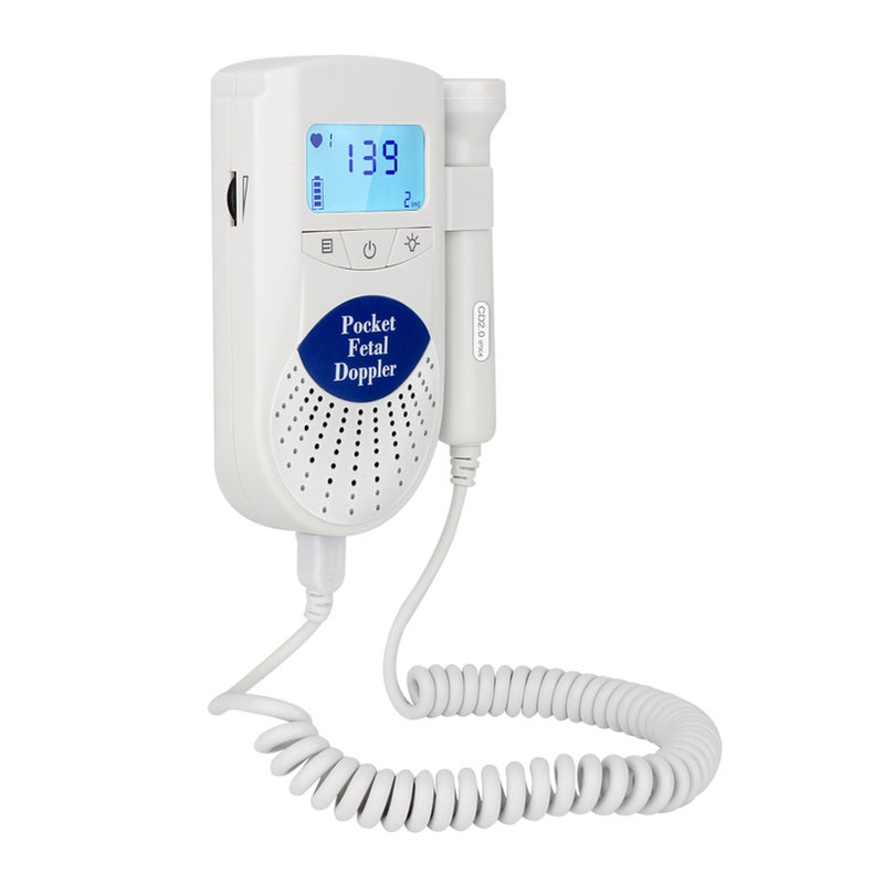 Pocket Household Fetal Doppler Baby Heart Beat Detector Doppler Fetal Heartbeat Monitor 3 Working Modes 2.0MHz No Radiation with LCD Digital Display Earphone for Pregnancy Care - Image 5