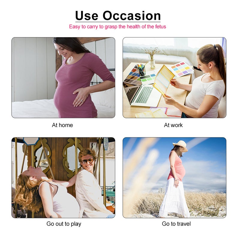 Pocket Household Fetal Doppler Baby Heart Beat Detector Doppler Fetal Heartbeat Monitor 3 Working Modes 2.0MHz No Radiation with LCD Digital Display Earphone for Pregnancy Care - Image 2