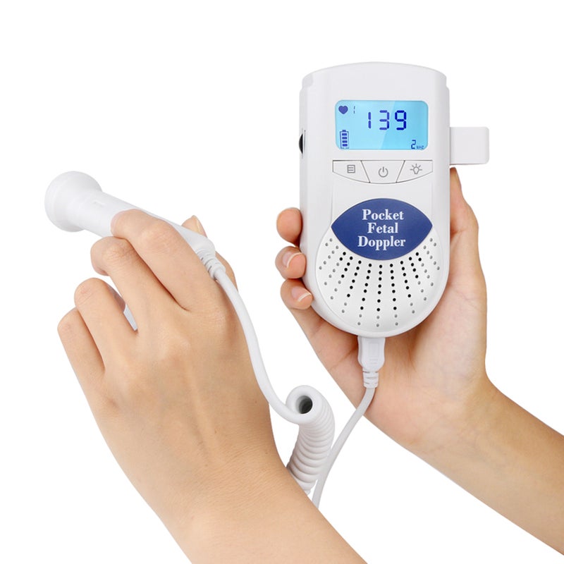 Pocket Household Fetal Doppler Baby Heart Beat Detector Doppler Fetal Heartbeat Monitor 3 Working Modes 2.0MHz No Radiation with LCD Digital Display Earphone for Pregnancy Care - Image 4