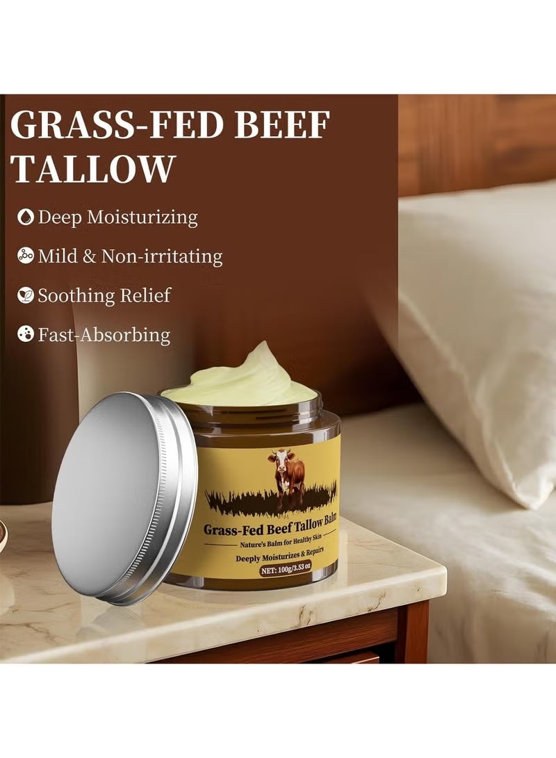 HTKCRX Beef Tallow for Skin, Tallow and Honey Balm, Facial Moisturizer Cream, 100% Organic Grass Fed Whipped Beef Tallow Balm Deeply Moisturizing for Face & Body, Suitable For All Skin Types(3.53oz) - Image 5