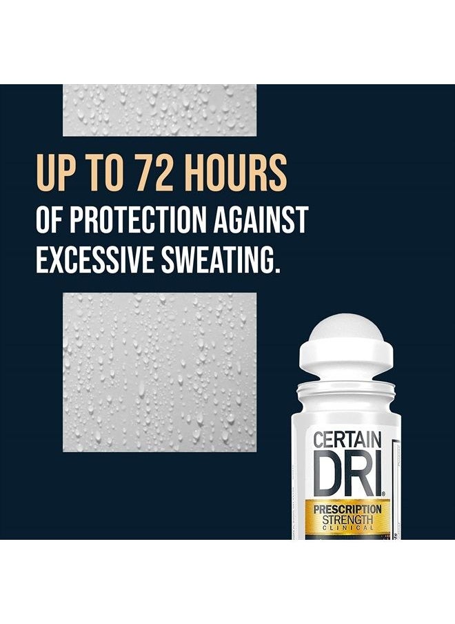CERTAIN DRI Prescription Strength Clinical Antiperspirant Roll-On Deodorant, Hyperhidrosis Treatment for Men & Women, Unscented, 1.2 Fl oz, 1 Pack  - Image 4