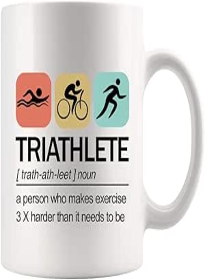 Panvola Triathlete Definition Mug Athlete Gifts Swimmer Biker Runner Sports Player Ceramic Mug Novelty Drinkware 11 oz White 11 oz