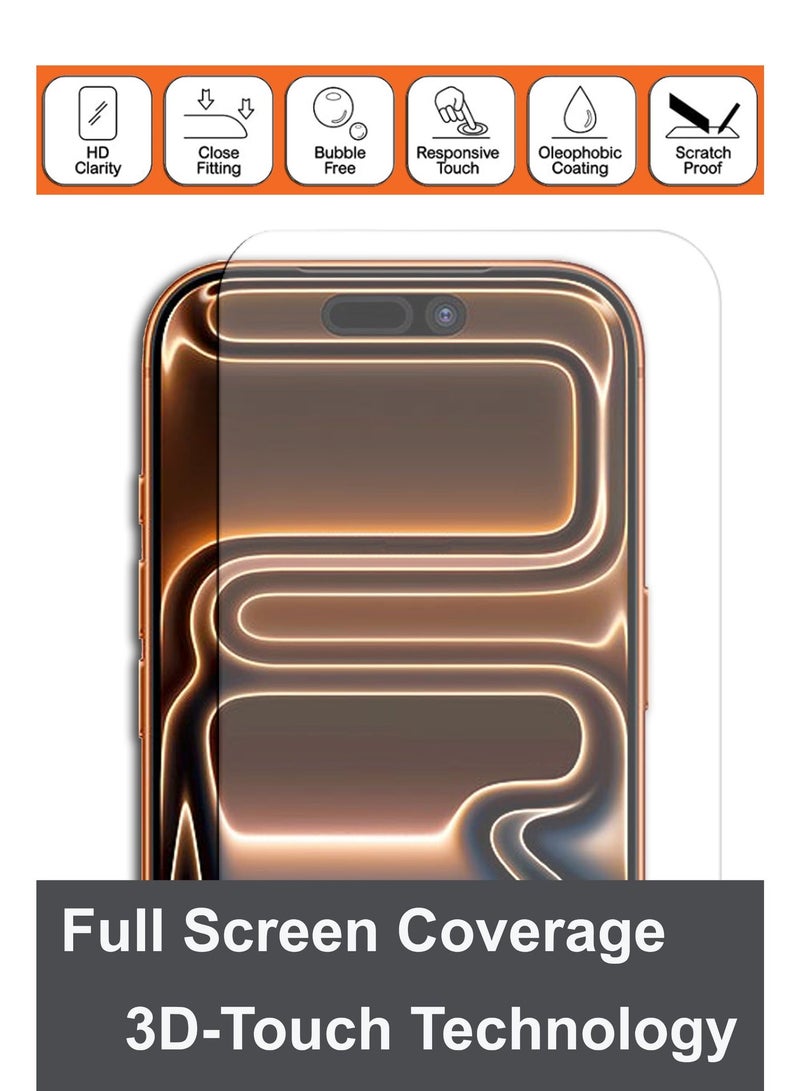 JOMILA For Apple iPhone 17 Pro Max - Combo Pack - Tempered Glass Screen Protector - Delicate Touch , Higher Transparency , Easy to Install ,Anti-scratch and Bubble-free Screen Protector Compatible With Apple iPhone 17 Pro Max - Clear - Image 3