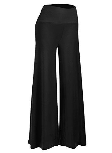 Arolina Women's Stretchy Wide Leg Palazzo Lounge Pants Casual Comfy High Waist Palazzo Pants Black - Image 1
