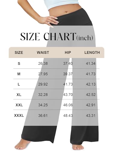 Arolina Women's Stretchy Wide Leg Palazzo Lounge Pants Casual Comfy High Waist Palazzo Pants Black - Image 4