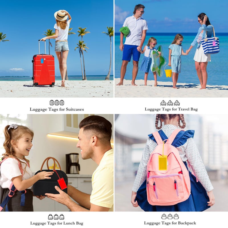 Sodsay 10 Pack Luggage Tags for Suitcases, PVC Travel Bag ID Label Tags, Airplane Travel Essentials for Flying, Luggage Accessories by Sodsay - Image 4