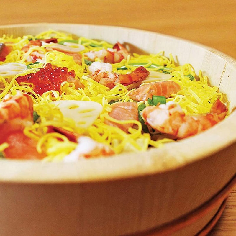 TIKUSAN حوض سوشي تيكوسان الخشبي مع حزام نحاسي مصنوع في اليابان من خشب الساوارا (10.6"" (27 سم)) - Image 5