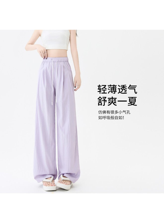 Hstyle Lightweight High-waisted Yamamoto Wide-leg Pants For Women - 2025 Summer Collection, Lazy Chic Style, Versatile Slimming Hip-covering Casual Trousers - Image 4