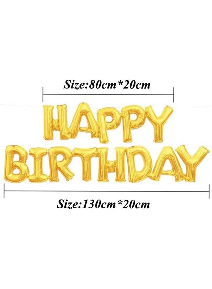 JOLLITY LLC Happy Birthday Letters Balloons Uppercase Conjoined Alphabet Foil Balloon Boy Girl Birthday Party Decoration Banner Golden - Image 2