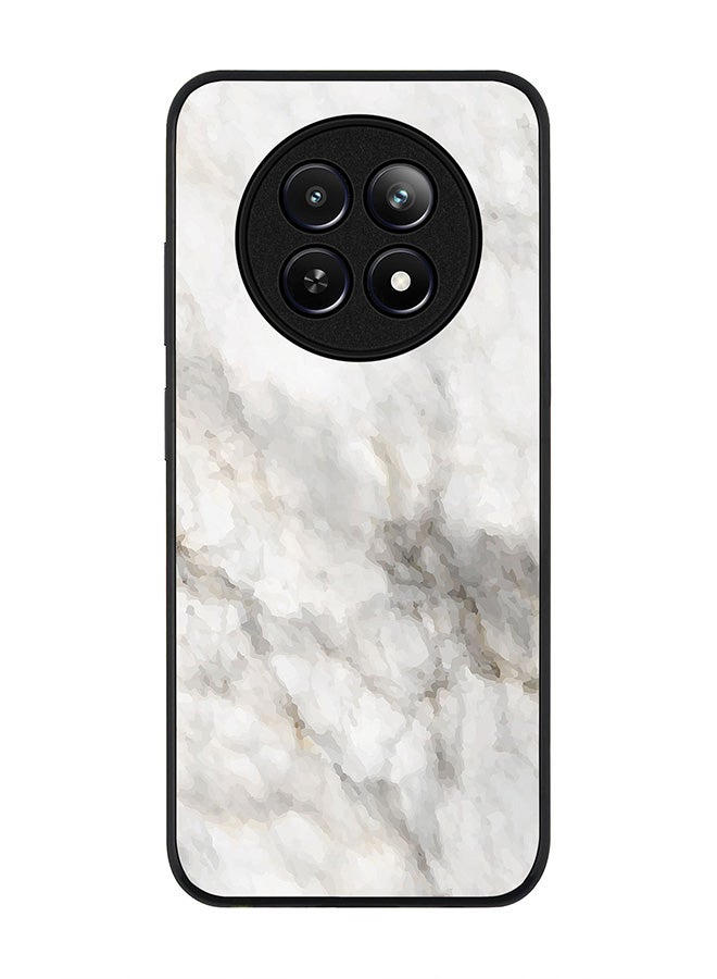 Stylizedd Rugged Black edge case for Realme 12 / Realme 12x, Slim fit Soft Case Flexible Anti Drop TPU Gel Thin Cover -  Marble Print Beige Grey - Image 1