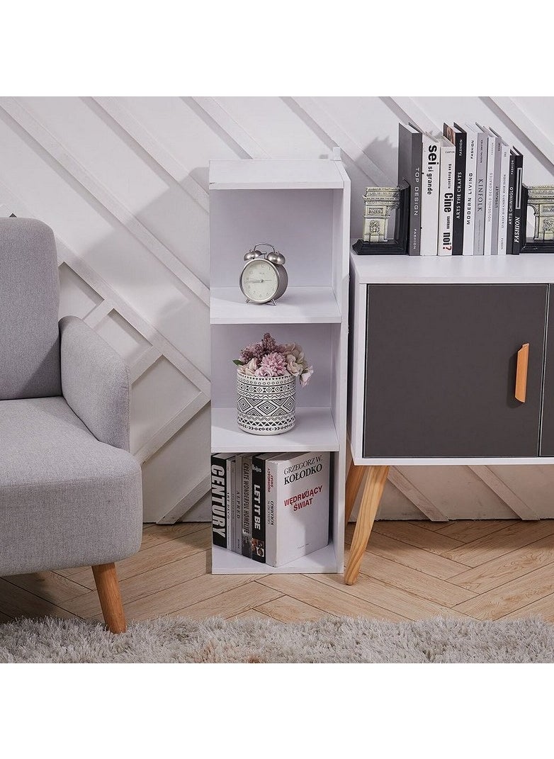 Home Gallery "home gallery Corner Square Bookcase Storage Book Shelf Unit Bookshelf Display - White / 90cm  "  - Image 2