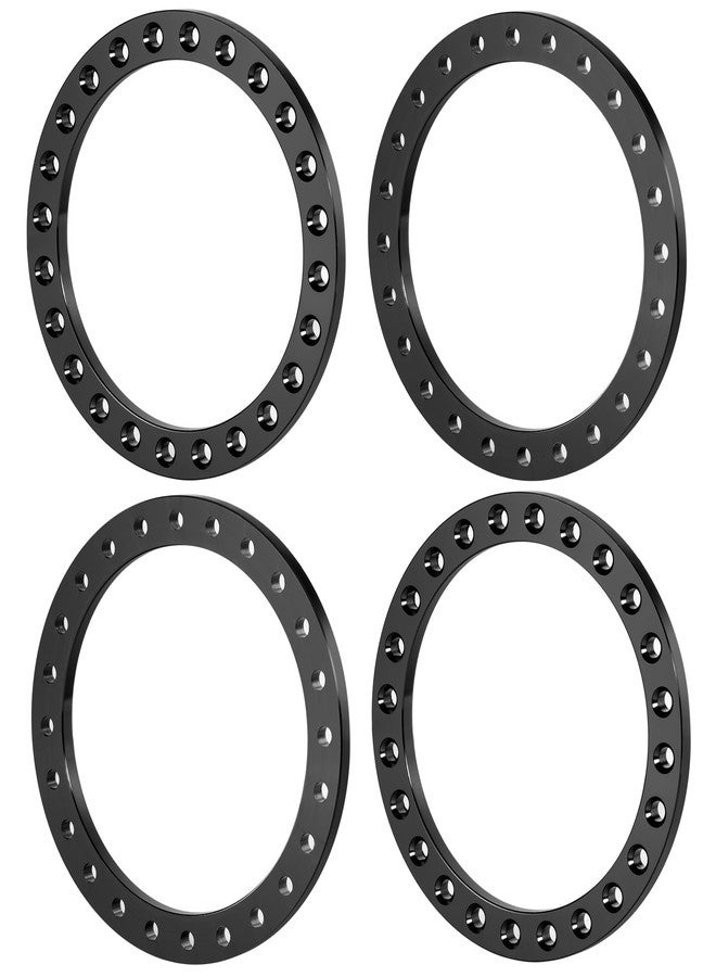 QUE-T 4pcs Aluminium Beadlock Wheel Rings for 1/7 UDR Unlimited Desert Racer Replacement Ring Upgrade (Black) - Image 1