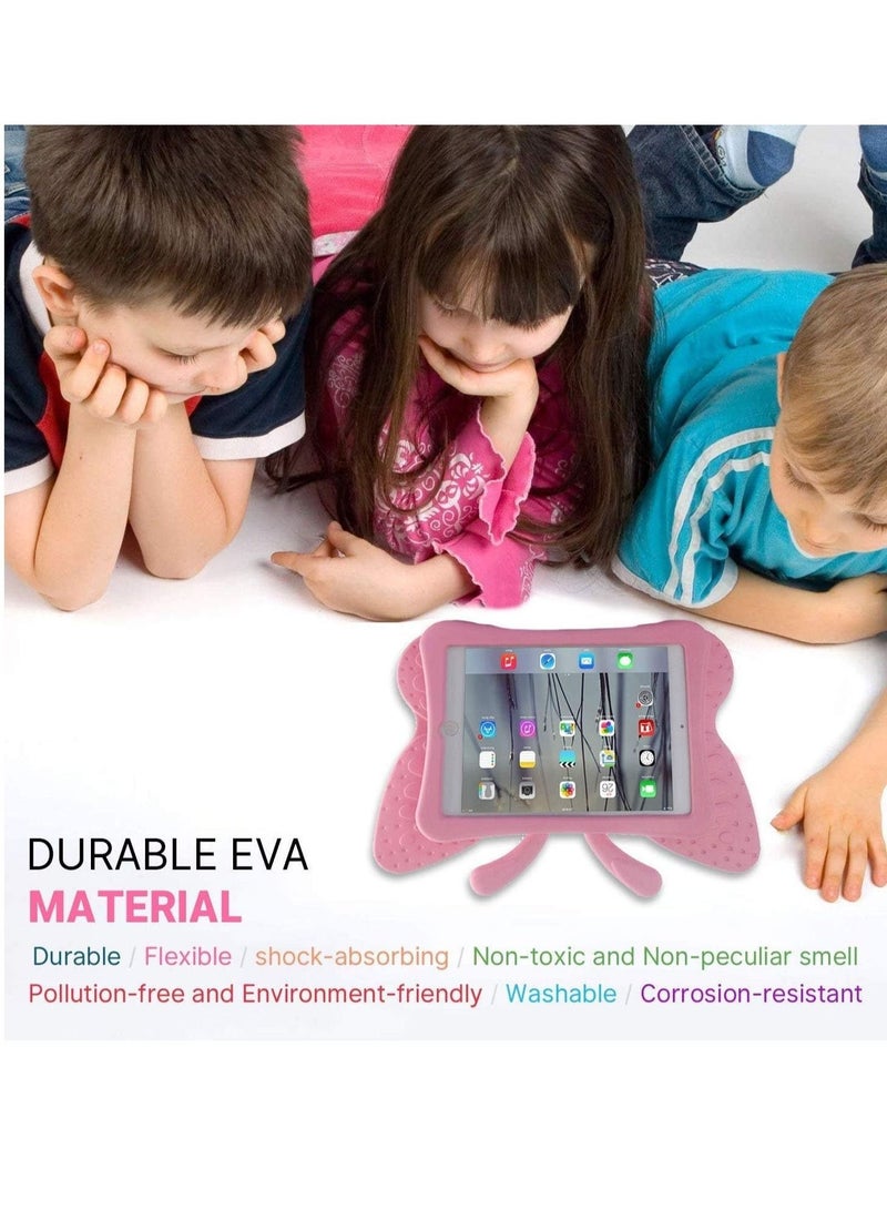 iPad 10.2 Inch Case for Kids(2021/2020/2019 Model,9/8/7 Generation), Shockproof Kickstand Butterfly Cover Non-Toxic EVA Foam Wings Kid-Proof Rugged Bumper Boy Girl Gift for iPad 10.2
