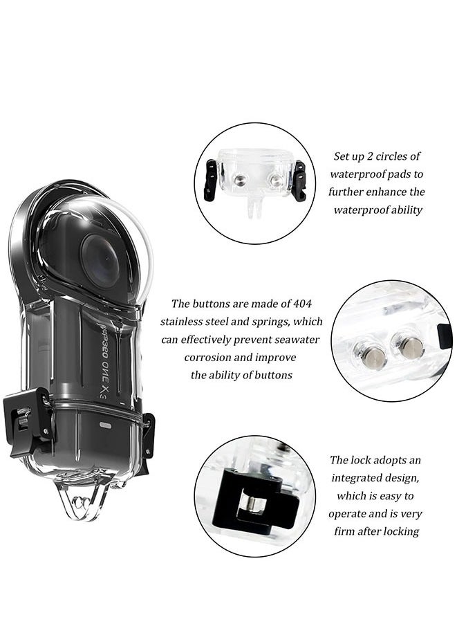 Muyixin - Waterproof Case for Insta 360 one X3 Action Camera, Underwater Housing Shell with Bracket Accessories - Image 1