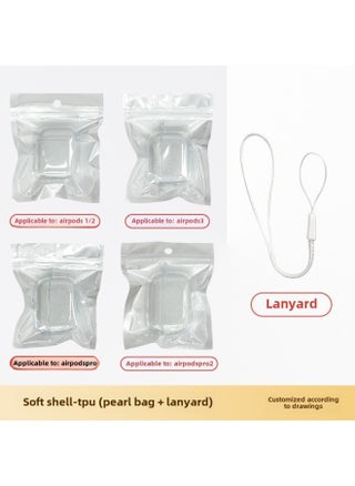 For Apple Headset Airpods4 Wireless Bluetooth Headset Protective Cover TPU Transparent Headset Protective Cover Material-Color:Tpu Soft Shell + Pearlescent Bag + Lanyard-Applicable Models:Fifth Generation=pro2: No Ears - pzsku/ZBEC28579C47B8A6AF1BEZ/45/1746227963/b6555602-9248-4c53-908b-c29d6c6b9e23