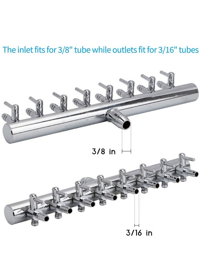 Pawfly Pawfly 8-Way Aquarium Air Flow Control Lever Valve Chromium Copper Distributor Fish Tank Splitter Pump Accessories  - Image 3