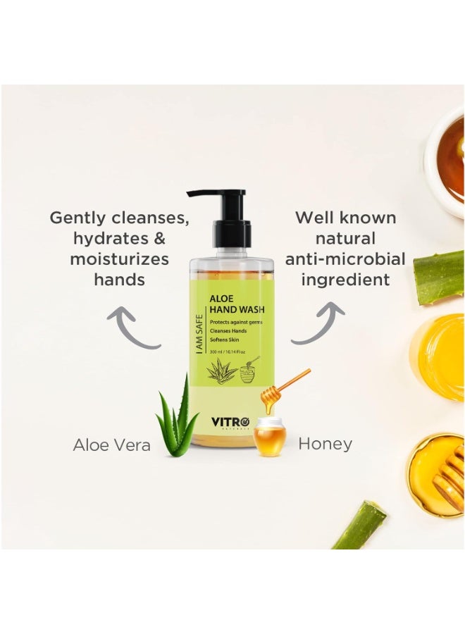 VITRO Aloe Hand Wash 300ml | Germ Protection | Gentle on Skin | Enriched with Aloe Vera & Honey - Image 4
