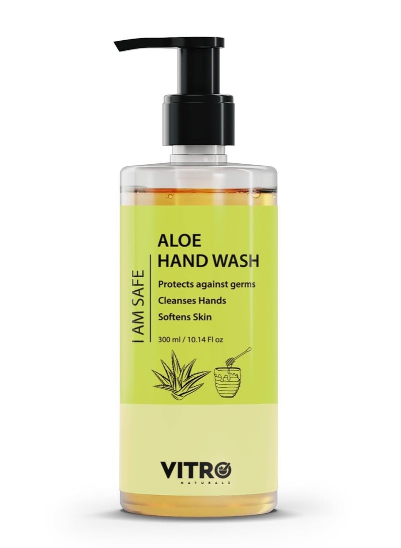 VITRO Aloe Hand Wash 300ml | Germ Protection | Gentle on Skin | Enriched with Aloe Vera & Honey - Image 1