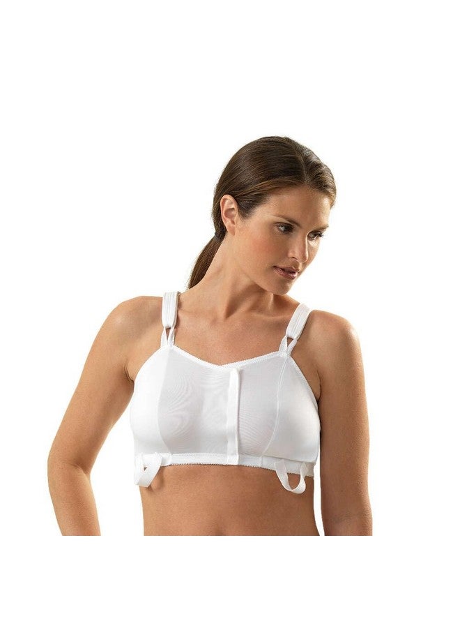 MediChoice Premium Wireless Surgical Bra, Adjustable Strap Front Closure Post Surgery Mastectomy Compression Everyday Support Bra, Medium 36 Inch - 38 Inch, White - Image 1