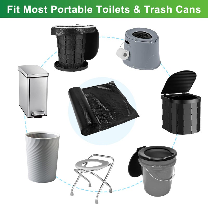 imodomio Portable Toilet Bags for Camping Potty - 50 PCS Camping Toilet Bags, Biodegradable Porta Potty Liners for Portable Toilet, Thickened Camp Toilet Waste Bags for 5 Gallon Bucket Toilet - Image 5