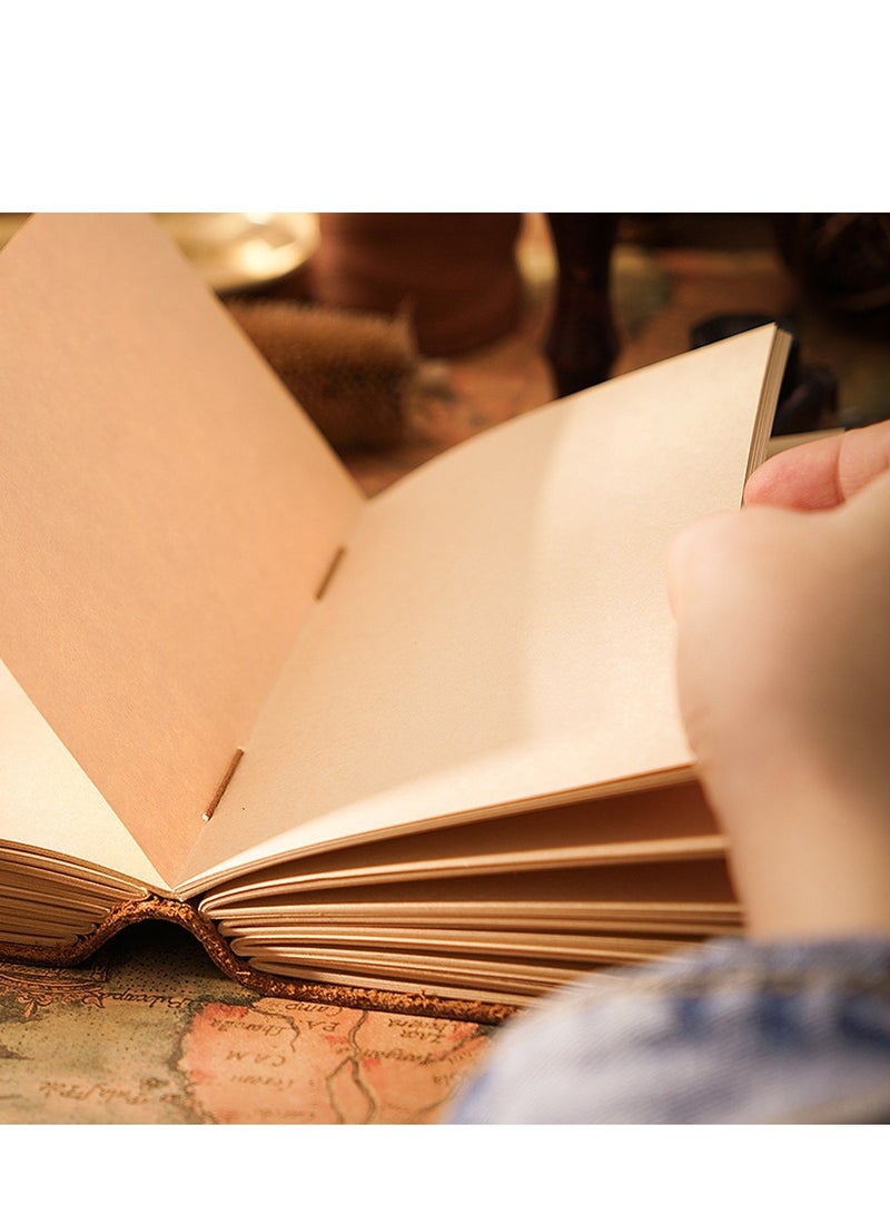 SYOSI Leather Bound Journal for Men Women Rustic Vintage Handmade Large Writing Notebook for Business Travel Daily Notepad Sketchbook Gift Brown - Image 3