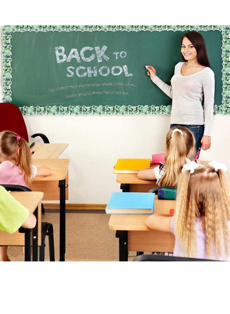 SYOSI ملصق لوحة إعلانات الأوكالبتوس، ديكور حدودي مزين بالخضرة، ملصق حدودي بطابع الأوكالبتوس، مناسب لمكاتب لوحات الإعلانات المدرسية المنزلية (49 قدمًا) - Image 3