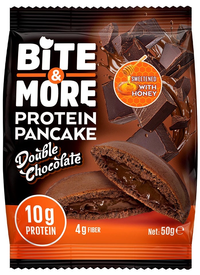 Bite & More Protein Pancake With Double Chocolate Filling No Sugar Added And Sweetened With Honey 