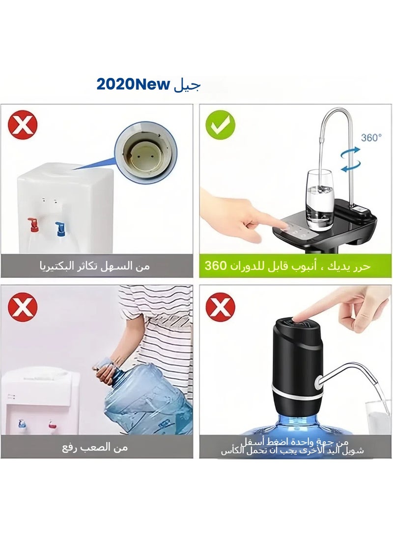 عام مضخات مياه لعبوات 5 جالون، مضخة مياه شرب كهربائية محمولة، موزع مياه أوتوماتيكي، مضخة مياه للعبوات المنزلية، للمطبخ، المكتب، أو التخييم. - Image 5