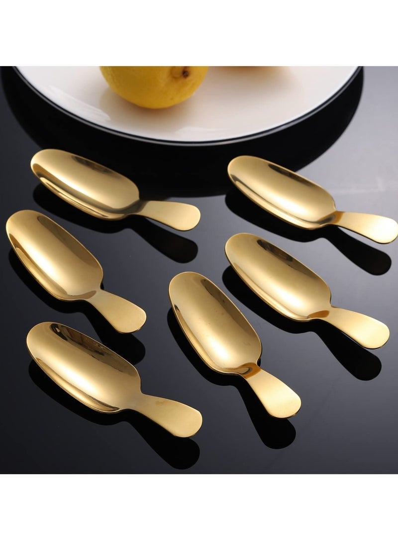 Spoon, 12 Pcs Stainless Steel Salt Spoon Short Handle Coffee Scoop Mini Tea Spoons for Small Jars, Sugar, honey, Spice, Ice Cream (12 x Gold) - Image 4
