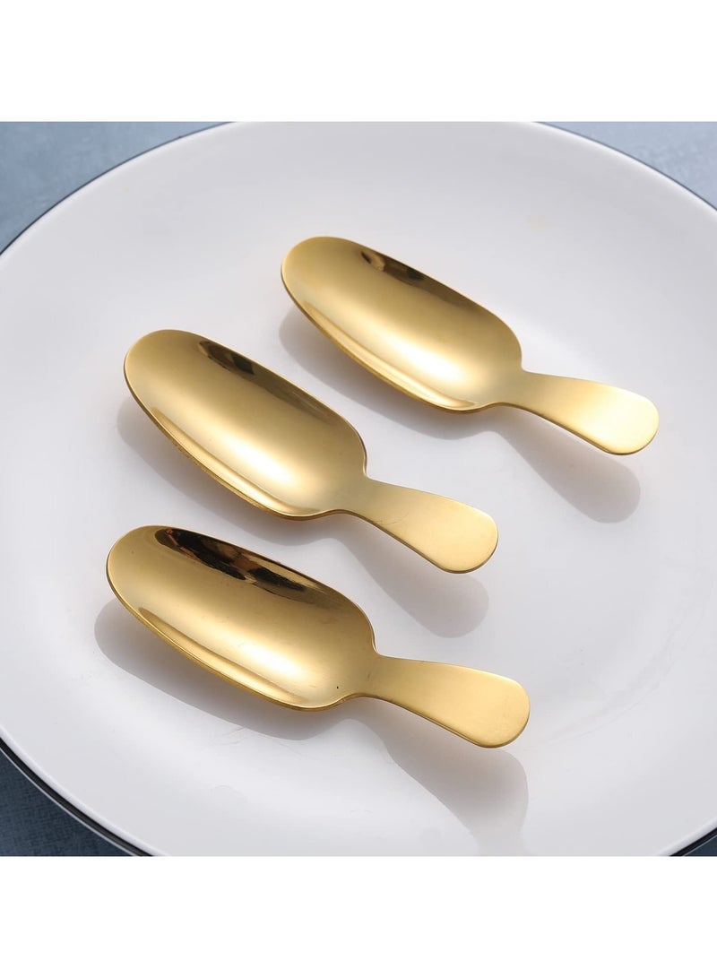 Spoon, 12 Pcs Stainless Steel Salt Spoon Short Handle Coffee Scoop Mini Tea Spoons for Small Jars, Sugar, honey, Spice, Ice Cream (12 x Gold) - Image 5