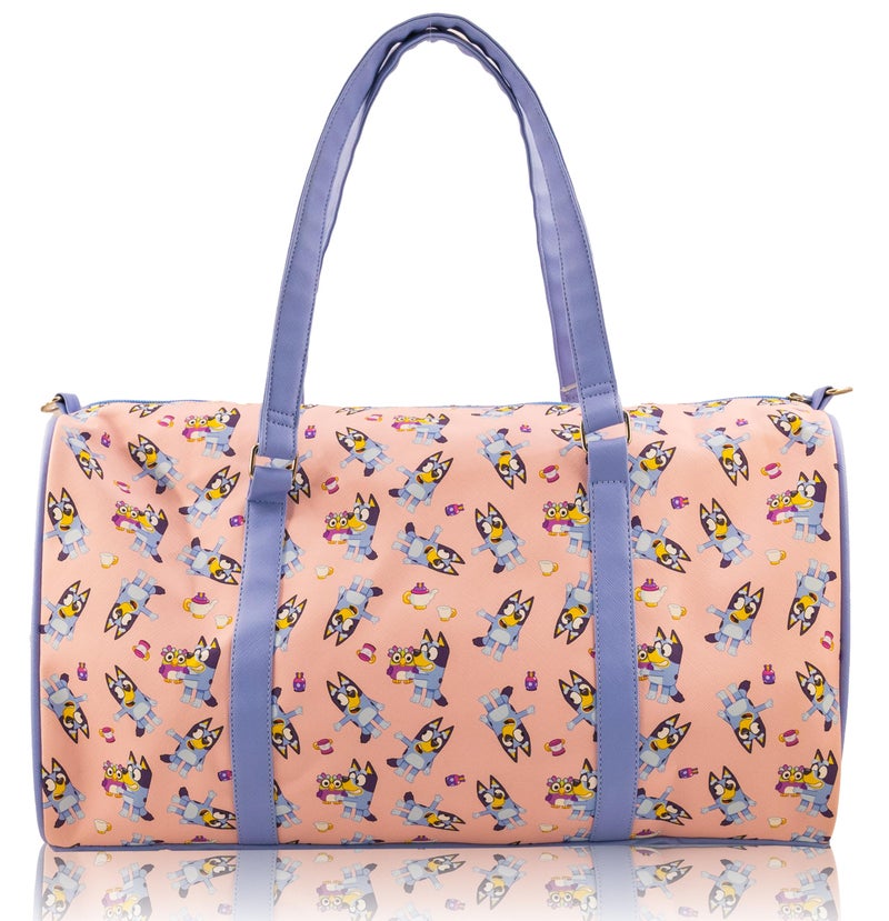 Fast Forward Bluey Duffle Bag for Girls | 16" Lightweight Pink Travel Bag with Bluey | Overnight Weekender Bag with Shoulder Strap | Bluey Gifts for Girls | Ages 3+ - Image 3
