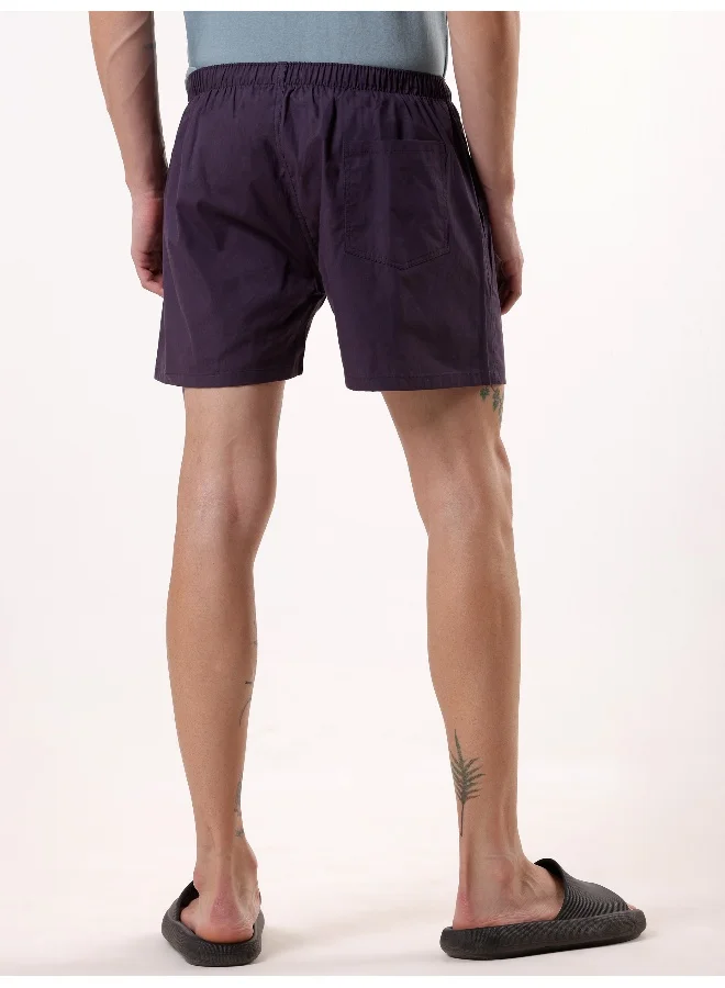 Beyoung Plain Dark Violet Mens Boxer