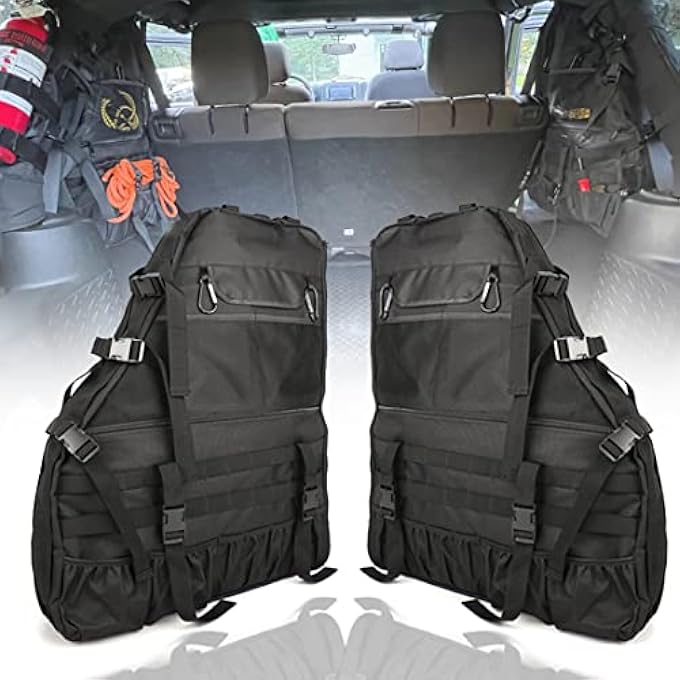 rayihni حقيبة تخزين لبار رول جيب مع منظمات متعددة الجيوب لحقيبة أدوات متوافقة مع جيب رانجلر JK TJ JL و Unlimited 2007-2022 4 أبواب (عبوة من 2) - Image 1