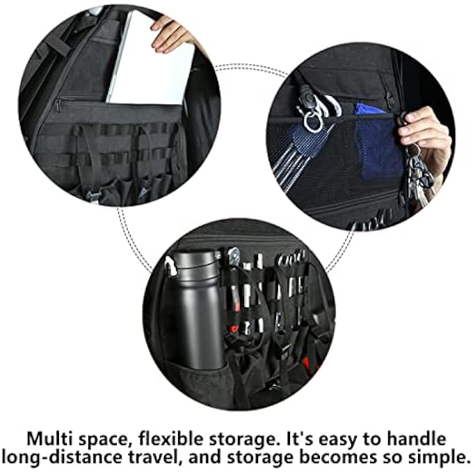 rayihni حقيبة تخزين لبار رول جيب مع منظمات متعددة الجيوب لحقيبة أدوات متوافقة مع جيب رانجلر JK TJ JL و Unlimited 2007-2022 4 أبواب (عبوة من 2) - Image 3