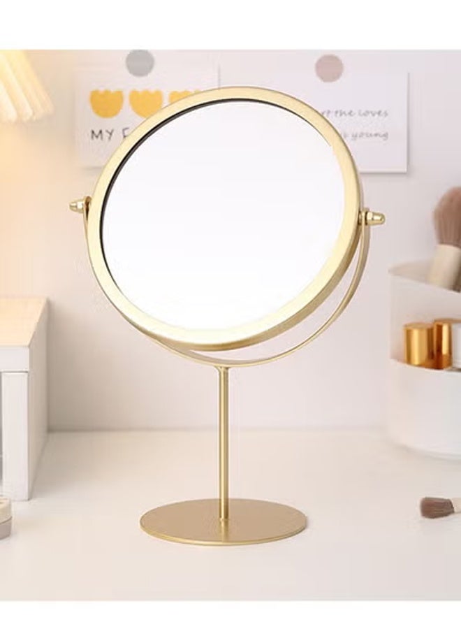 إن كي أكس مرآة طاولة ذهبية طويلة - مرآة مكياج سطح المكتب على طراز المشاهير للمساكن والطلاب، محمولة وكبيرة - Image 1