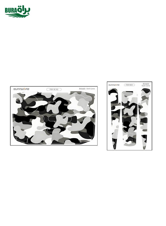 BURAQ For DJI Neo Drone Body Remote Control Protective Sticker(Dark Camo) - Image 2