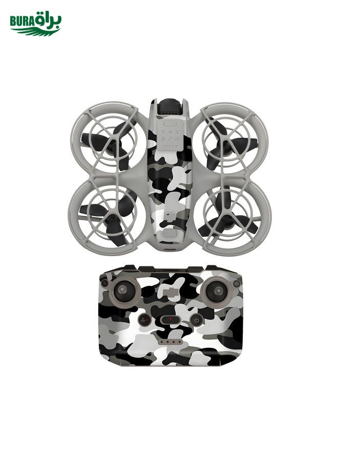 BURAQ For DJI Neo Drone Body Remote Control Protective Sticker(Dark Camo) - Image 1