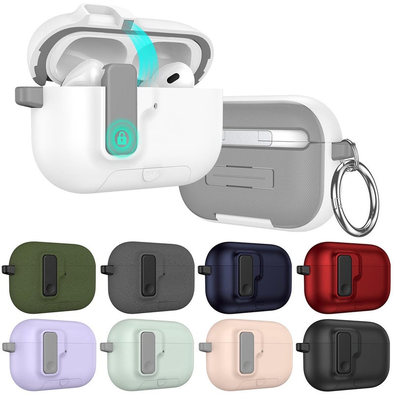 erorex For AirPods Pro 3 Auto Switch Lock Integrated Holder Wireless Earphone Case(White) - Image 3