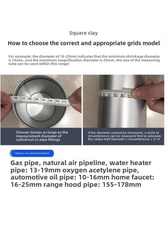 Generic - 304 Stainless Steel Clamp Pipe Clamp Strong American Hose Hoop Hoop Pipe Clamp Pipe Bracket Bridge Buckle Factory-Specification Model:Handle 13-19mm [special For Gas Tanks] - 2 Pieces (screwdriver Not Included) - Image 1