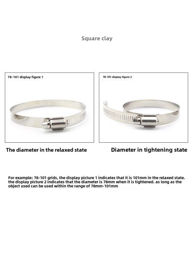 Generic - 304 Stainless Steel Clamp Pipe Clamp Strong American Hose Hoop Hoop Pipe Clamp Pipe Bracket Bridge Buckle Factory-Specification Model:Handle 13-19mm [special For Gas Tanks] - 2 Pieces (screwdriver Not Included) - Image 1