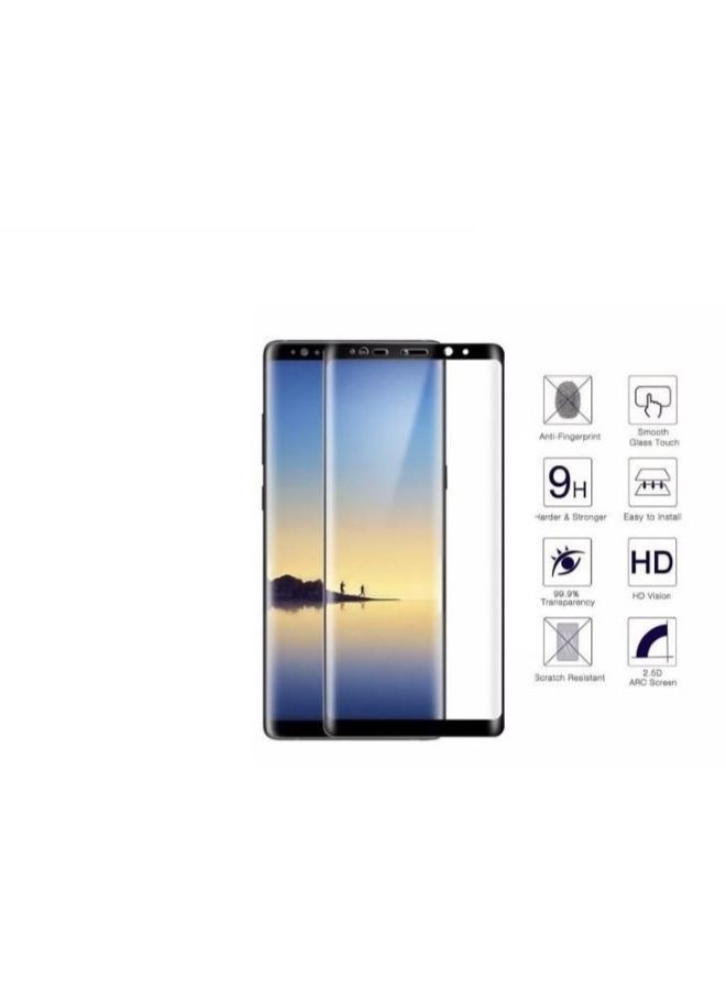 واقي شاشة من الزجاج المقوى لهاتف سامسونج جالاكسي نوت 9 شفاف / أسود - Image 3