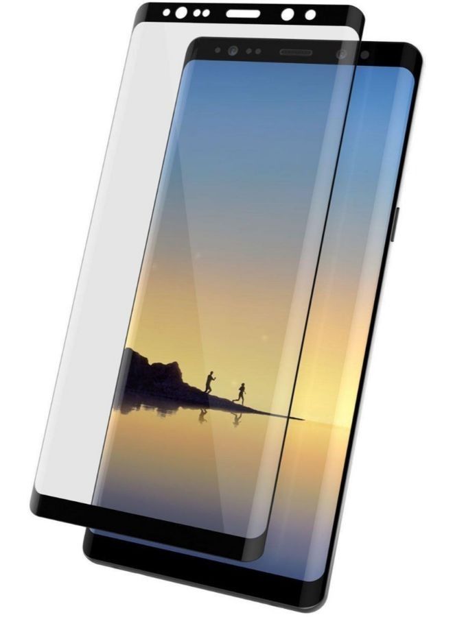 واقي شاشة من الزجاج المقوى لهاتف سامسونج جالاكسي نوت 9 شفاف / أسود - Image 2