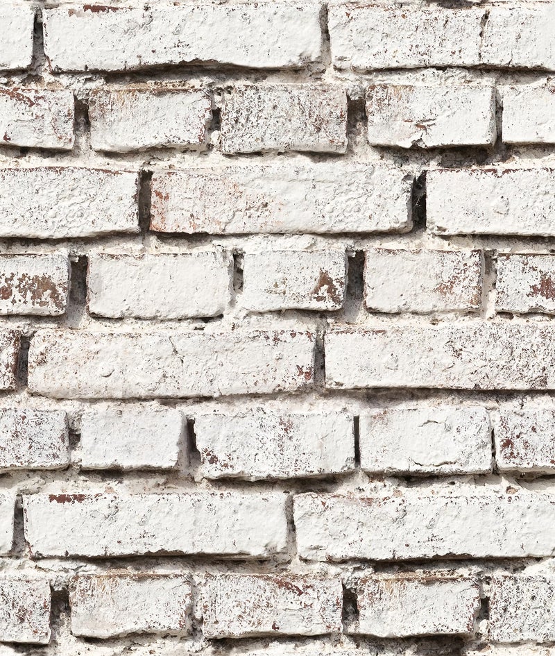 tiltil White Brick Wallpaper Peel and Stick Wallpaper 17.7" x 78.8" Brick Contact Paper Self Adhesive Wallpapers Removable Brick Countertop Contact paper for Cabinets Drawers Bathroom Wallpapers Vinyl Roll - Image 1