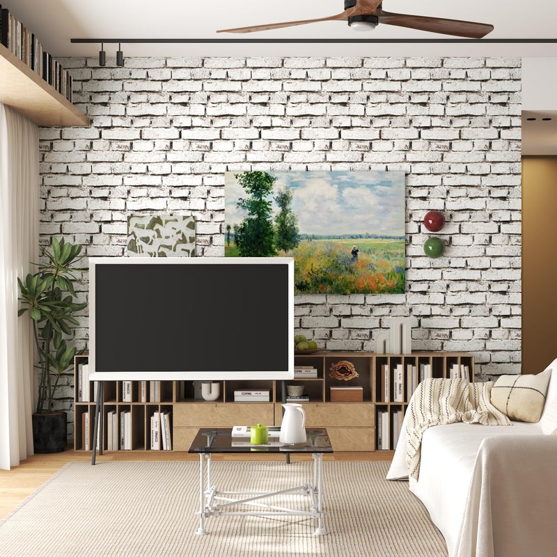 tiltil White Brick Wallpaper Peel and Stick Wallpaper 17.7" x 78.8" Brick Contact Paper Self Adhesive Wallpapers Removable Brick Countertop Contact paper for Cabinets Drawers Bathroom Wallpapers Vinyl Roll - Image 4