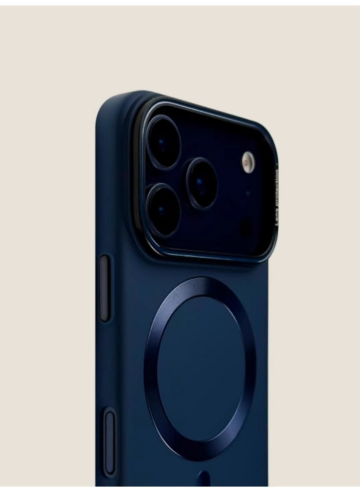 حالة الهاتف مناسبة لـ iPhone 17 Pro المغناطيسية المضادة لإسقاط إطار معدني ، أزرق - Image 1