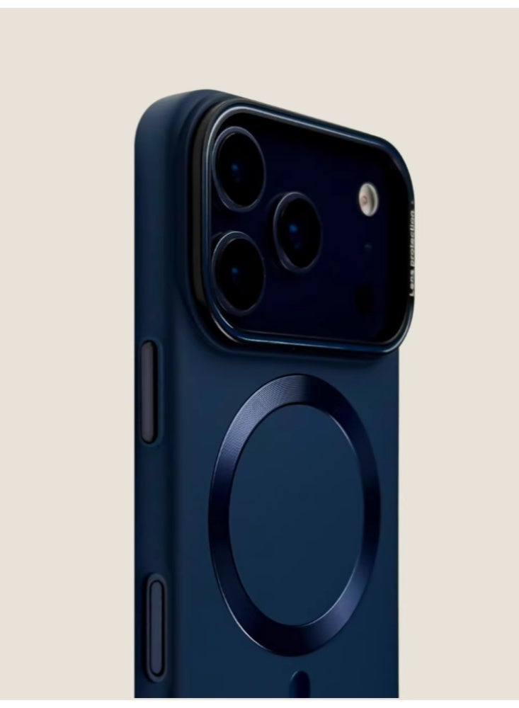 حالة الهاتف مناسبة لـ iPhone 17 Pro المغناطيسية المضادة لإسقاط إطار معدني ، أزرق - Image 2