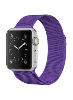 Replacement Strap For Apple Watch Ultra 49mm&Watch Ultra 2 49mm / Series 9&8&7 45mm / SE 3&SE 2&6&SE&5&4 44mm / 3&2&1 42mm Milanese Loop Magnetic Stainless Steel Watch Band Bright Purple