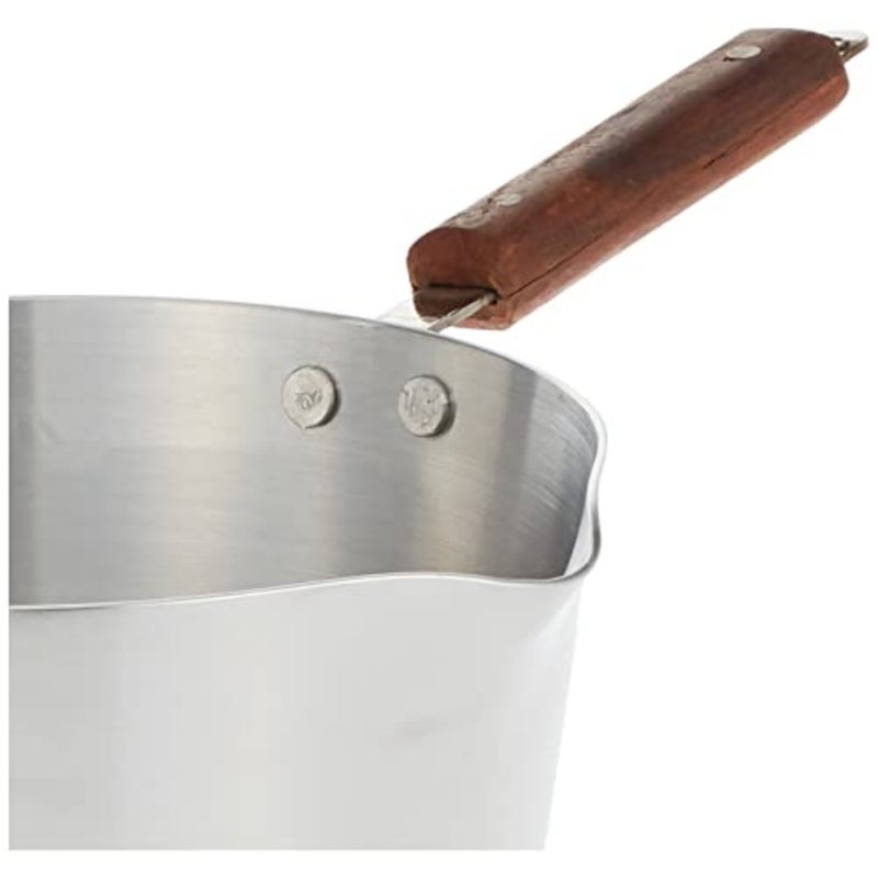 Aluminium wooden handle milk pan for tea, rice, sauce and coffee preparation, 22 cm, natural wood color, lightweight and heat-resistant - Image 5
