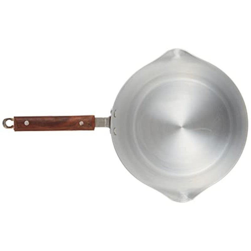 Aluminium wooden handle milk pan for tea, rice, sauce and coffee preparation, 22 cm, natural wood color, lightweight and heat-resistant - Image 3